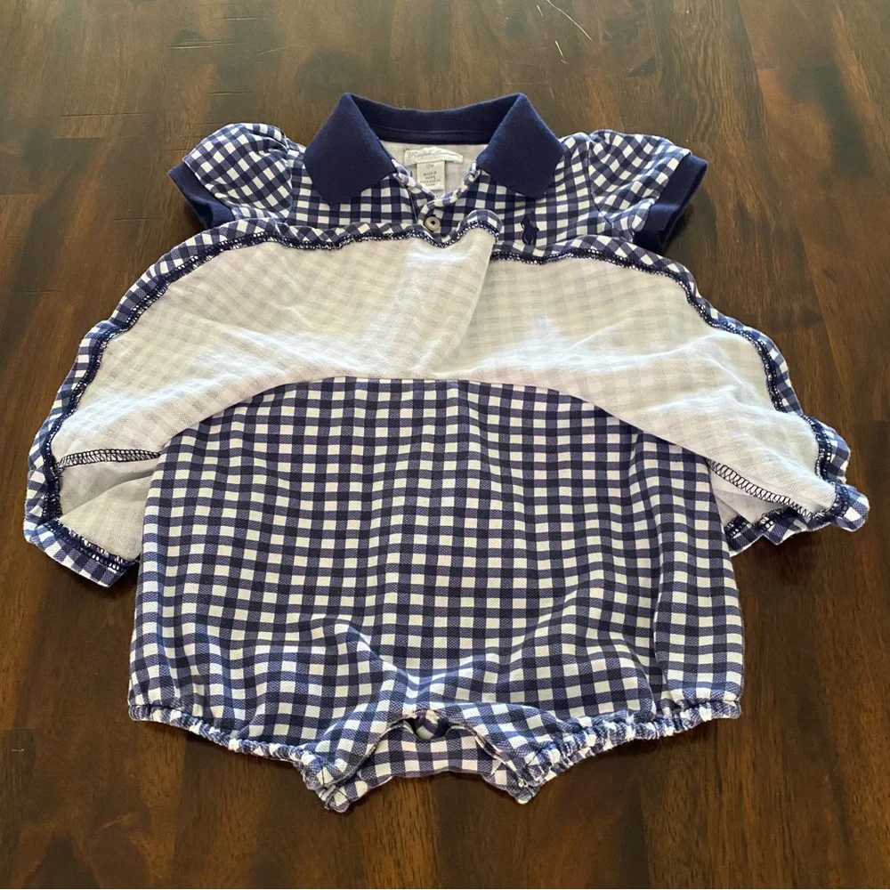 Ralph Lauren Checker Baby Girl One Piece